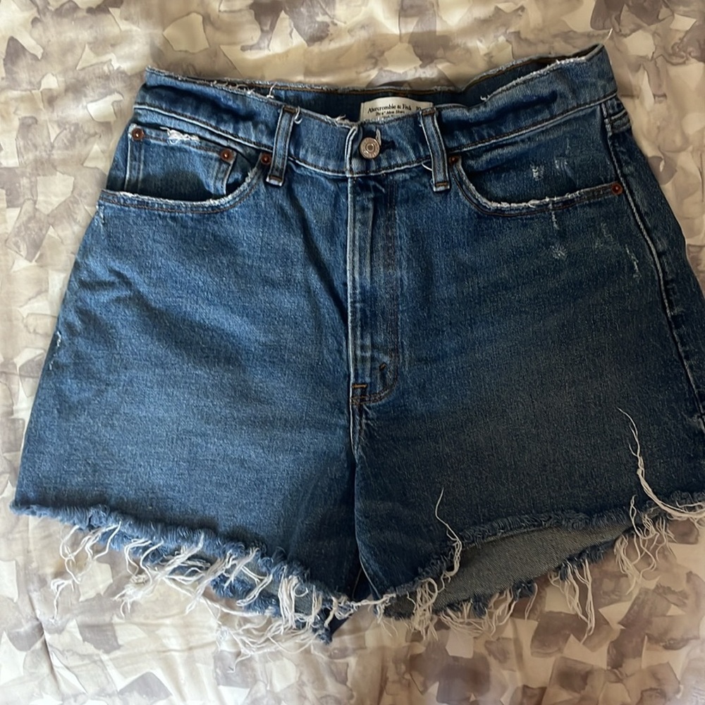 Abercrombie distressed jean shorts
